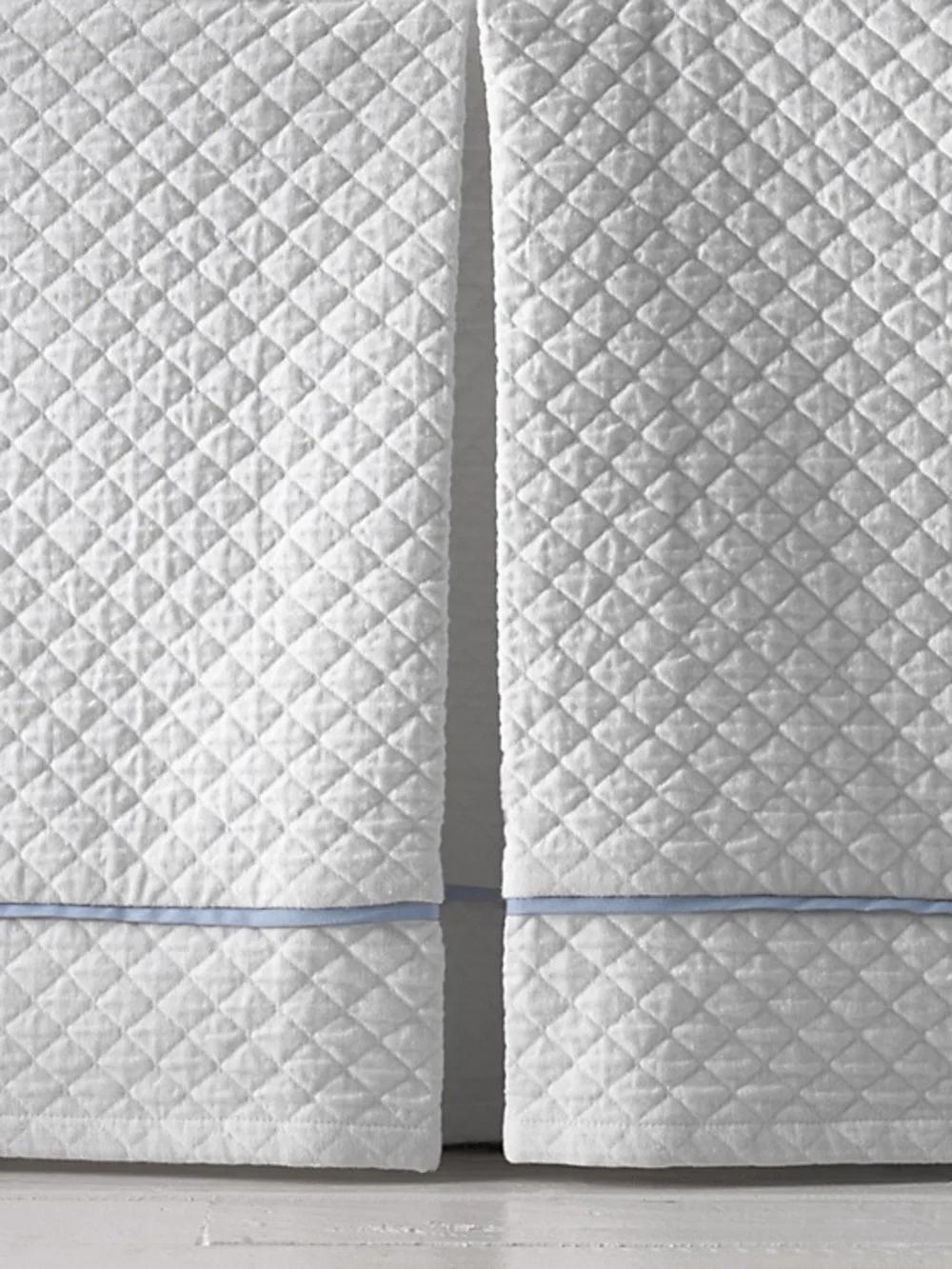 Restoration hardware baby & child matelasse crib Skirt with Light green Trim